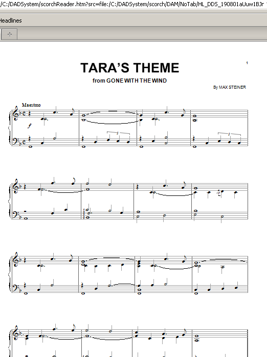 Product gallery: Page 1 of 1 Tara's Theme, Max Steiner