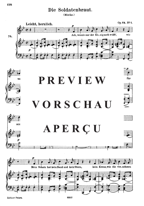 Product gallery: Page 2 of 4 Die Soldatenbraut, Op.64 No.3, , High Voice and Piano