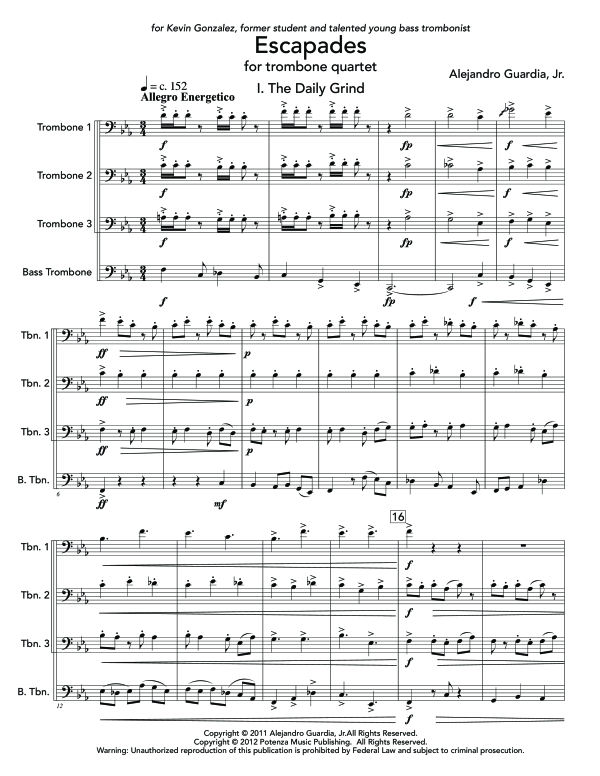 Product gallery: Page 1 of 11 Escapades, , (Trombone quartet)