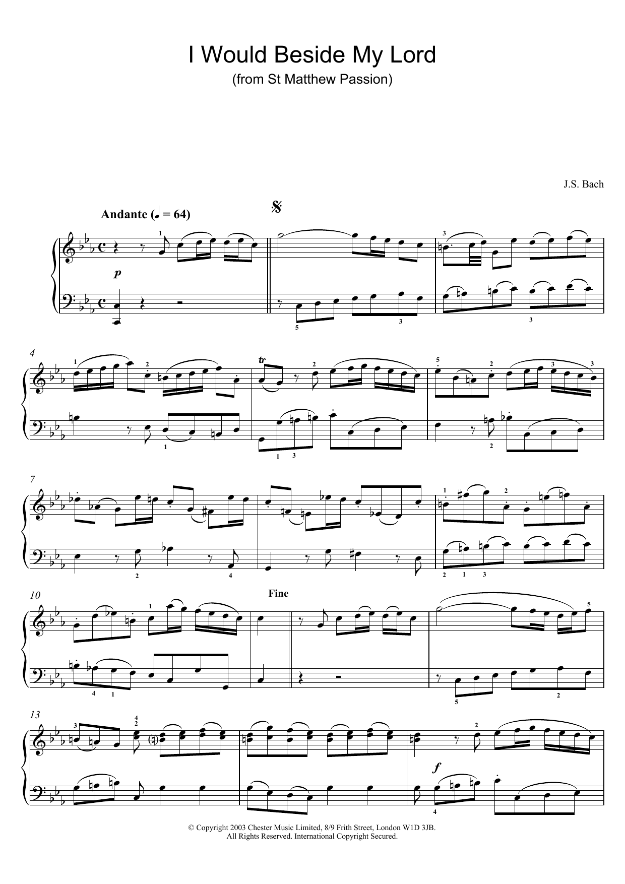 Produktgalerie: Seite 1 von 1 I Would Beside My Lord (from St Matthew Passion), Johann Sebastian Bach, Klavier