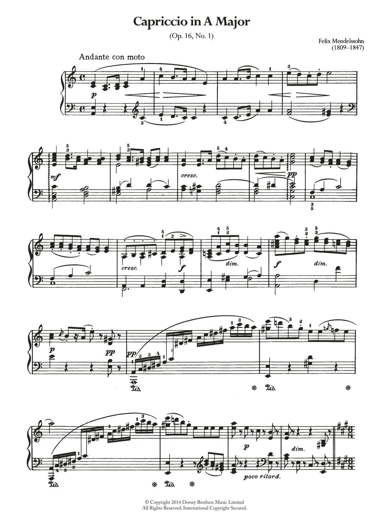 Product picture to: Capriccio In A Major