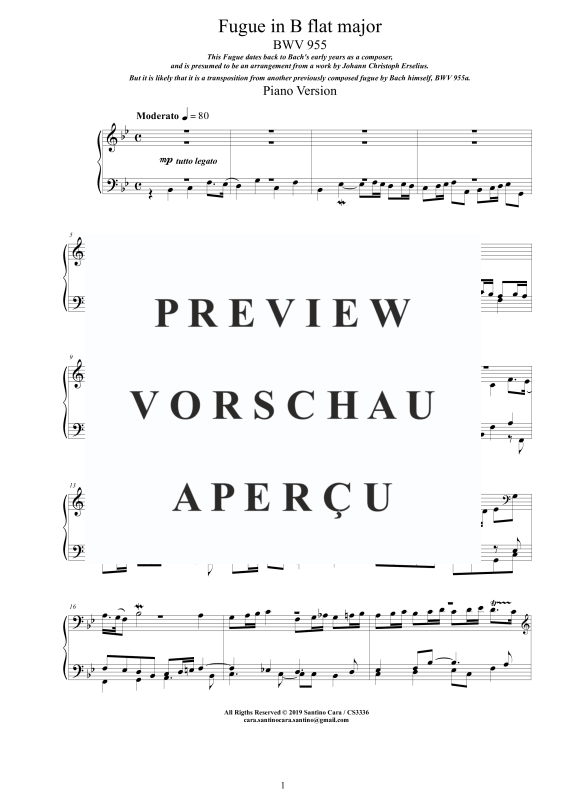 Produktgalerie: Seite 2 von 6 Fuge in B-Dur BWV 955, , Klavier Solo