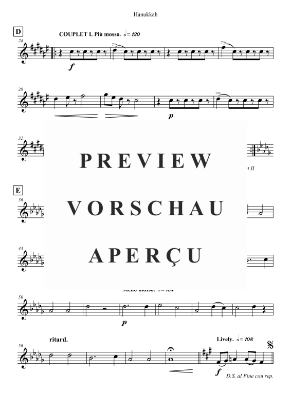 Produktgalerie: Seite 9 von 11 Hanukkah, , Alt Saxophon und Klavier