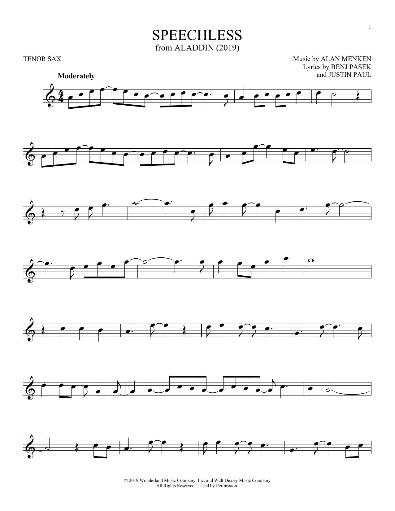 Product gallery: Page 1 of 1 Speechless (from Aladdin) (2019), Naomi Scott