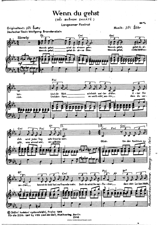 Warum Bist Du Gekommen Wenn Du Schon Wieder Gehst Noten Wenn du gehst - Noten von INKA - 2040083 | notendownload