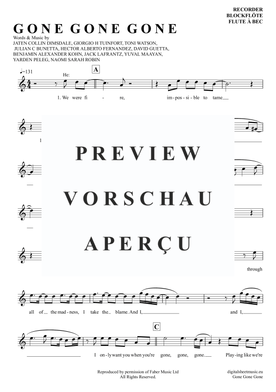 Produktgalerie: Seite 2 von 5 Gone Gone Gone, Guetta, David Swims, Teddy Tones And I, Blockflöte