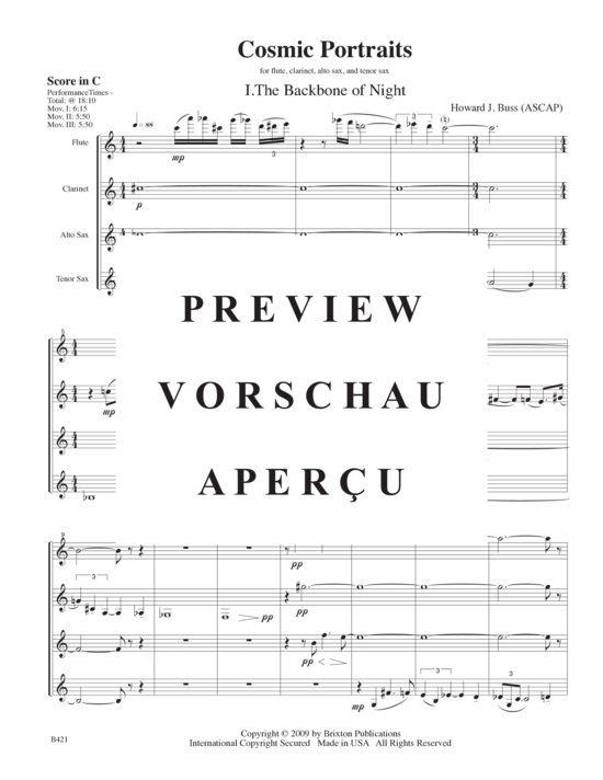 Product gallery: Page 4 of 21 Cosmic Portraits , , (flute, clarinet, alto saxophone and tenor saxophone)