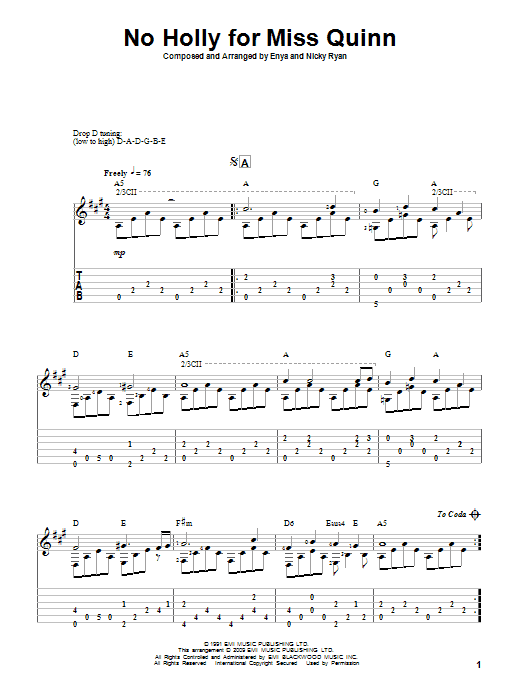 Produktgalerie: Seite 1 von 1 No Holly For Miss Quinn, Enya, Gitarre