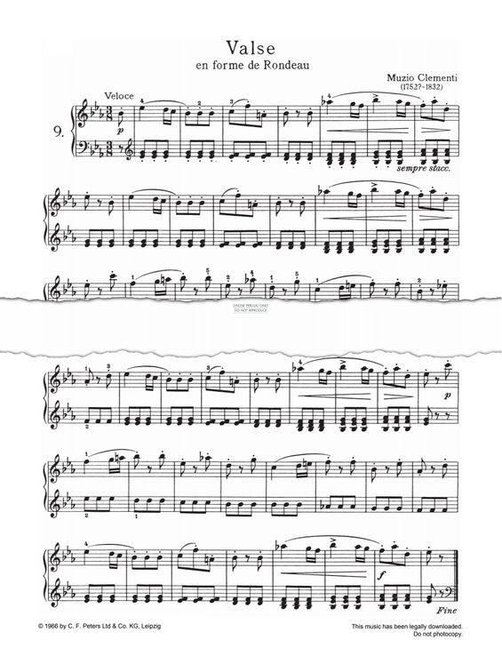 Produktgalerie: Seite 1 von 1 Valse en forme de Rondeau, Muzio Clementi, Klavier