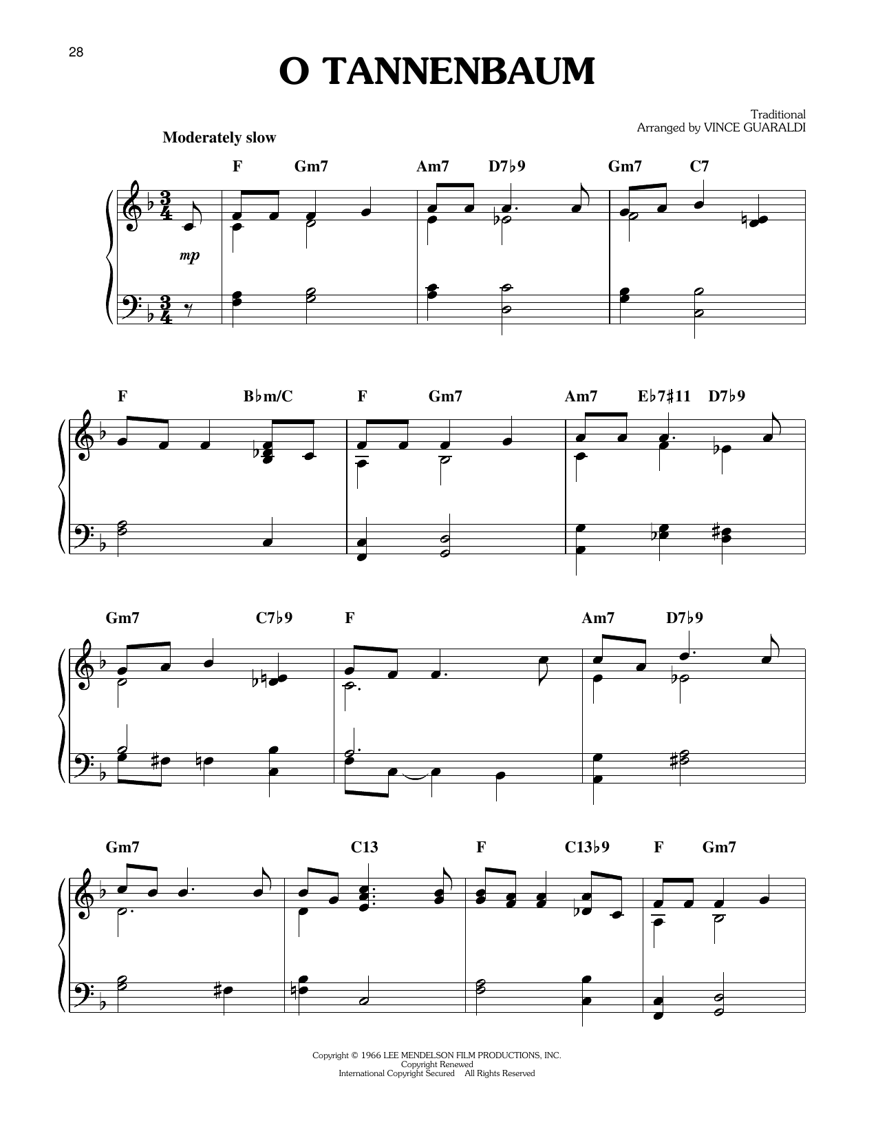 Produktgalerie: Seite 1 von 1 O Tannenbaum (from A Charlie Brown Christmas), Vince Guaraldi, Klavier