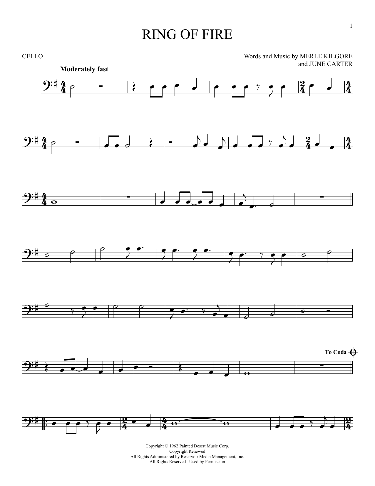 Produktgalerie: Seite 1 von 1 Ring Of Fire, Johnny Cash, Violoncello