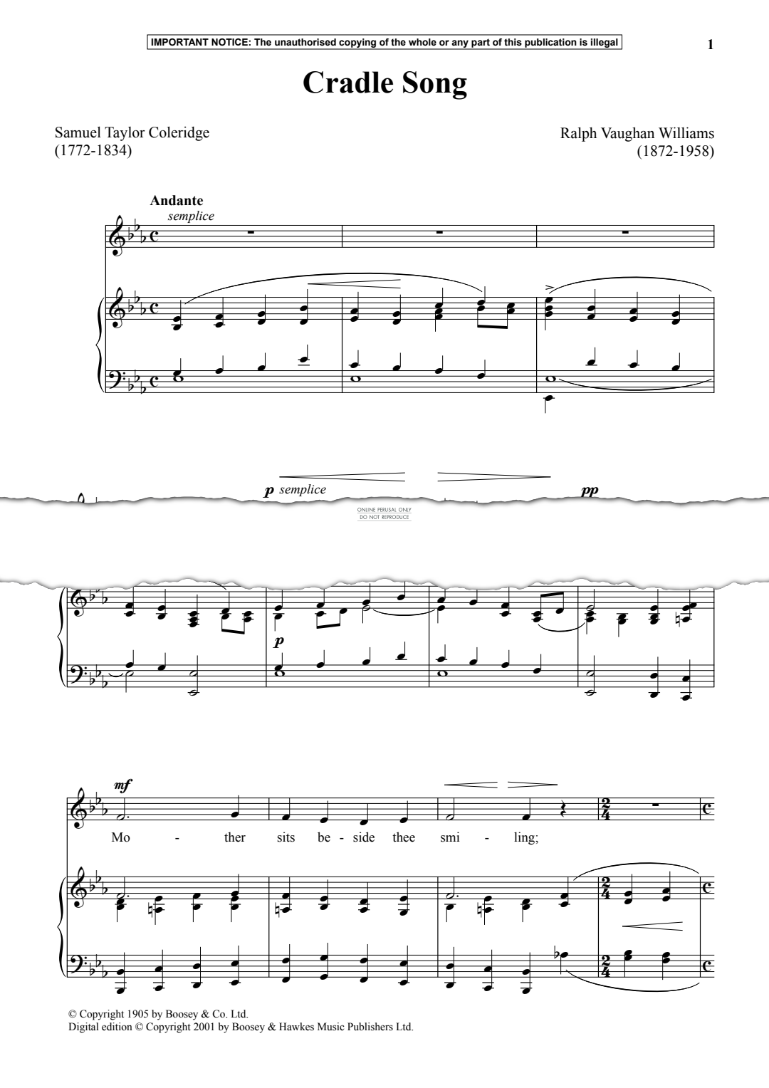 gallery: Cradle Song, Ralph Vaughan Williams