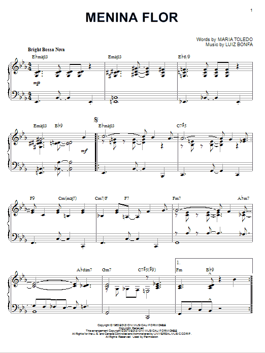 Product gallery: Page 1 of 1 Menina Flor [Jazz version] (arr. Brent Edstrom), Luiz Bonfa