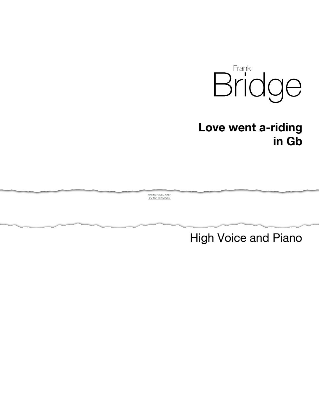 Produktgalerie: Seite 1 von 1 Love Went A-Riding, Frank Bridge, Gesang, Klavier