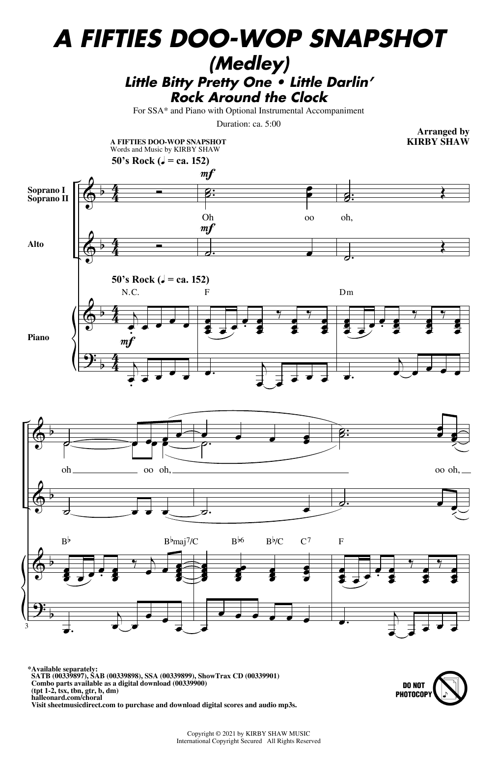 Product gallery: Page 1 of 1 A Fifties Doo-Wop Snapshot (Medley), Kirby Shaw