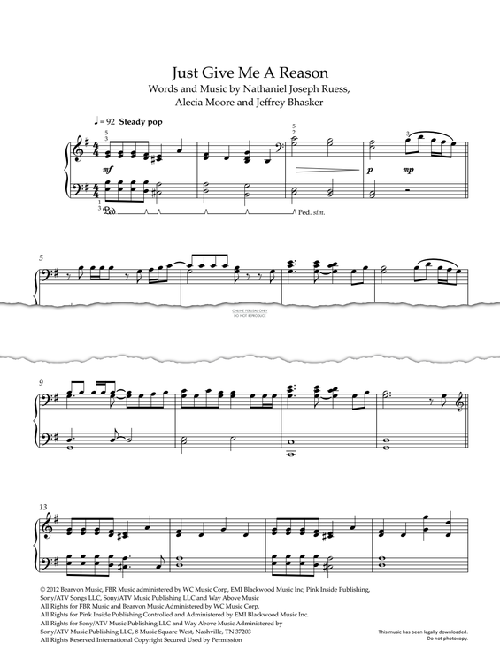 Produktgalerie: Seite 1 von 1 Just Give Me A Reason, Pink, Klavier