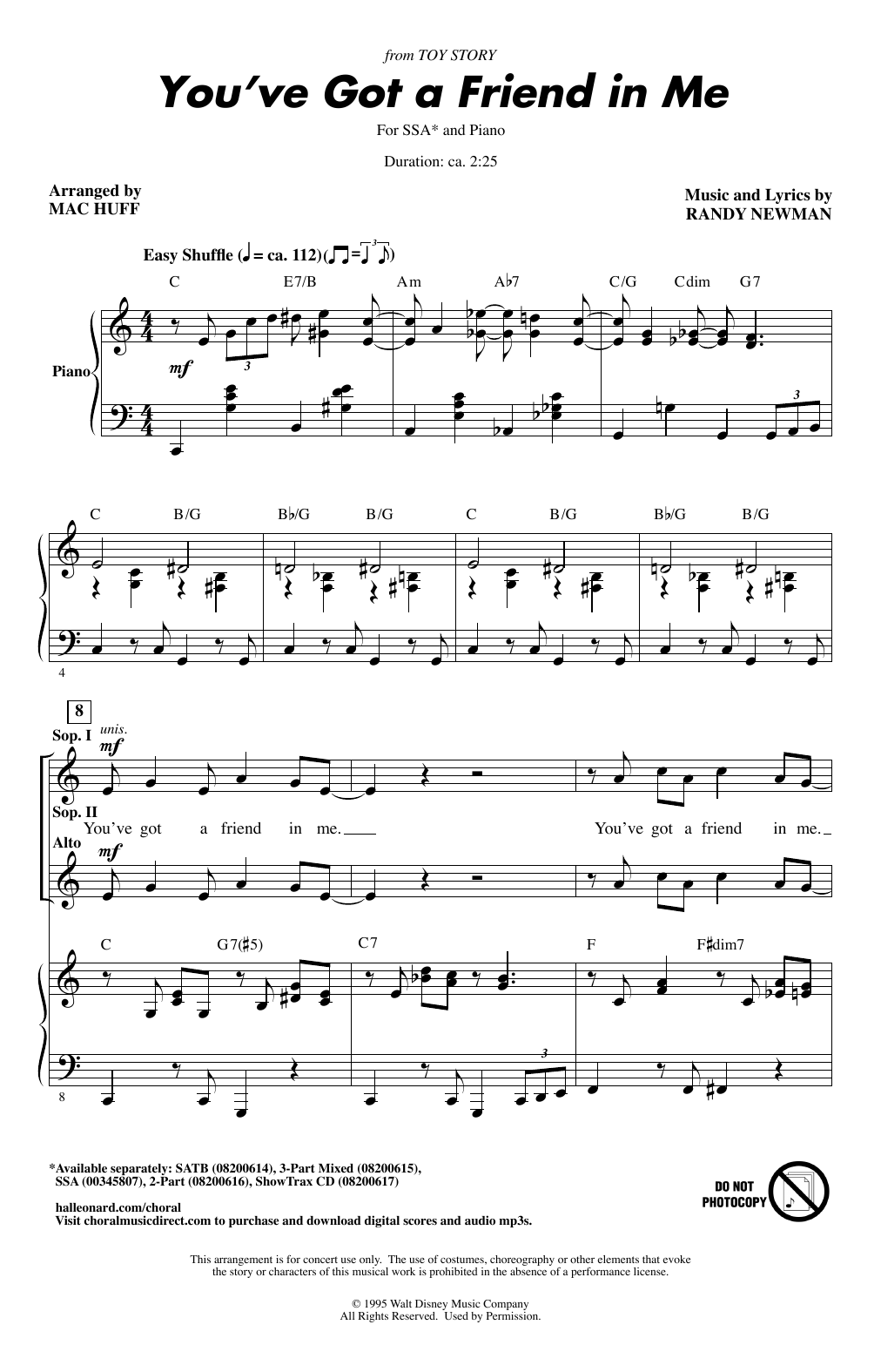 Produktgalerie: Seite 1 von 1 You've Got A Friend In Me (from Toy Story) (arr. Mac Huff), Randy Newman, Chor
