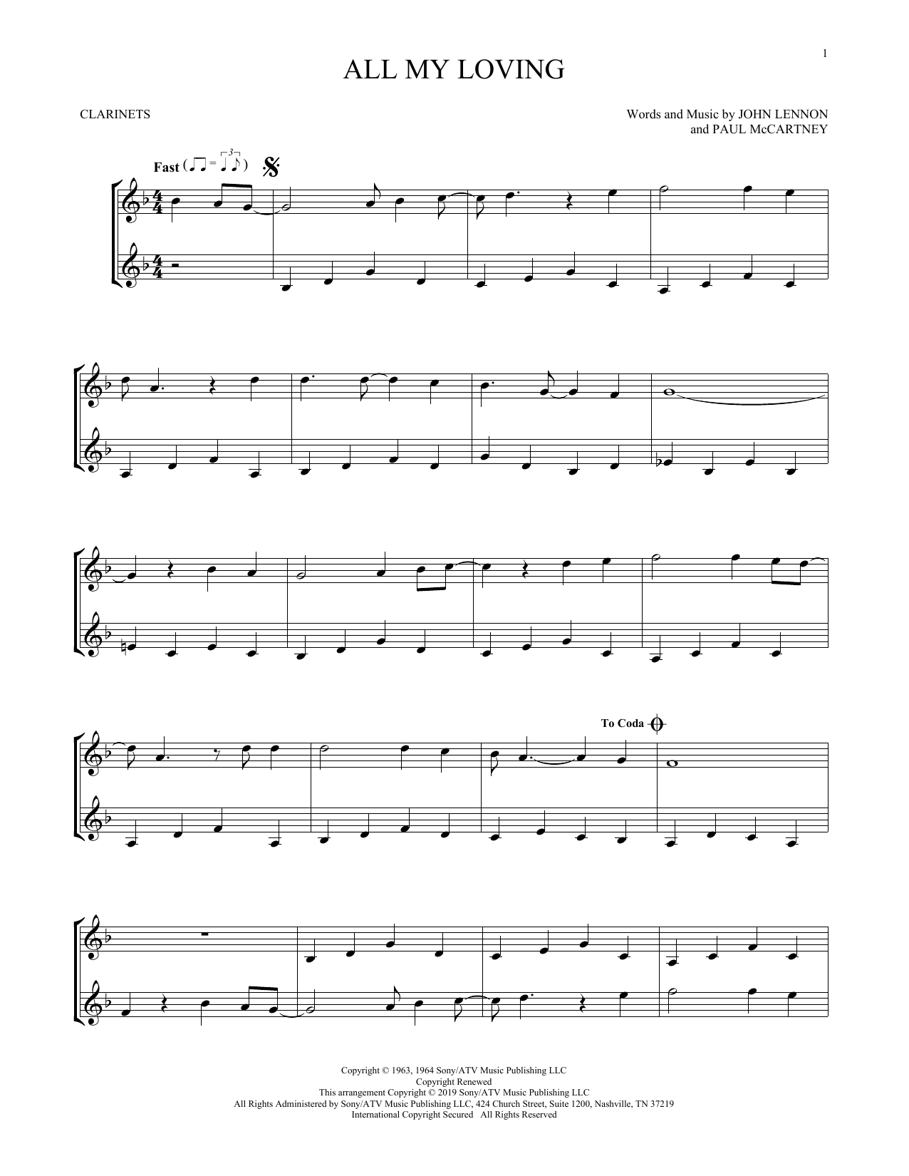 Product gallery: Page 1 of 1 All My Loving, The Beatles