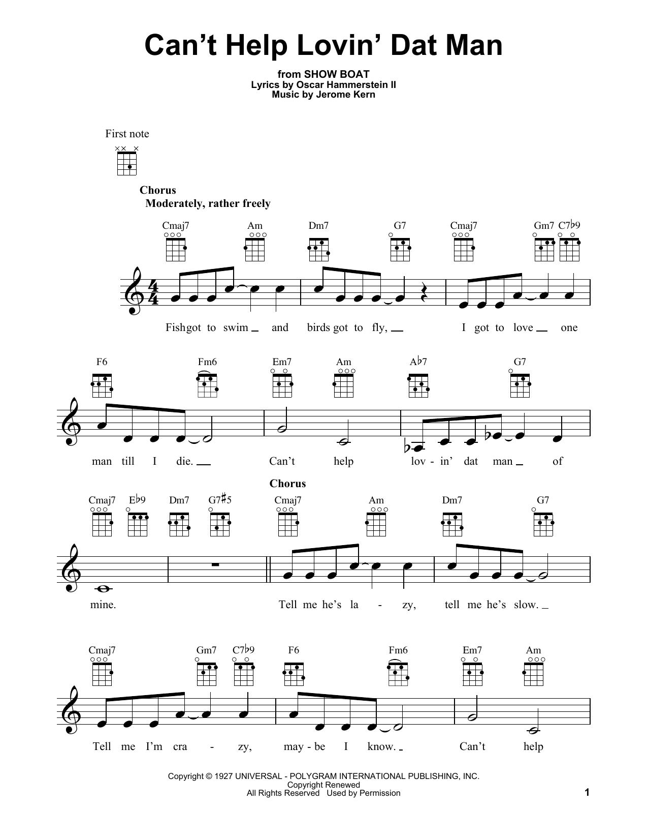 Product gallery: Page 1 of 1 Can't Help Lovin' Dat Man, Jerome Kern