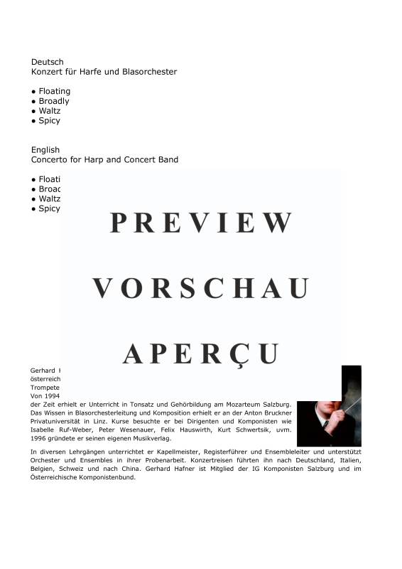 Product gallery: Page 3 of 11 Konzert für Harfe und Blasorchester, , (large wind orchestra and harp solo)