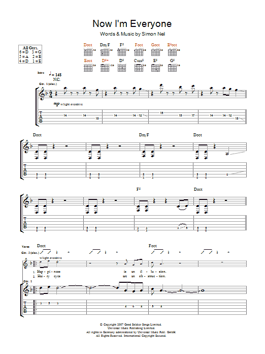 Produktgalerie: Seite 1 von 1 Now I'm Everyone, Biffy Clyro, Gitarre