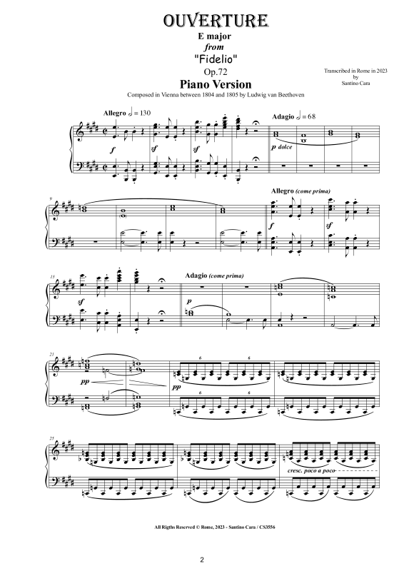 Produktgalerie: Seite 1 von 11 Ouverture in E major (Fidelio) Op.72 - Piano Version, , Klavier Solo