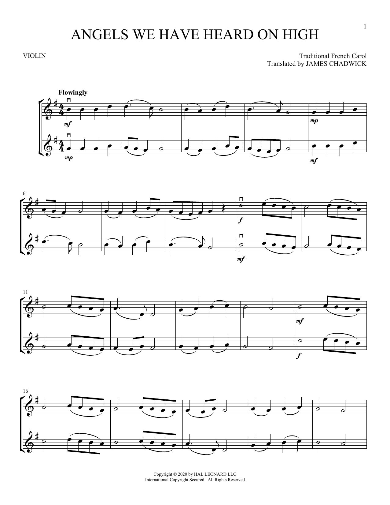 Product gallery: Page 1 of 1 Angels We Have Heard On High, Traditional French Carol