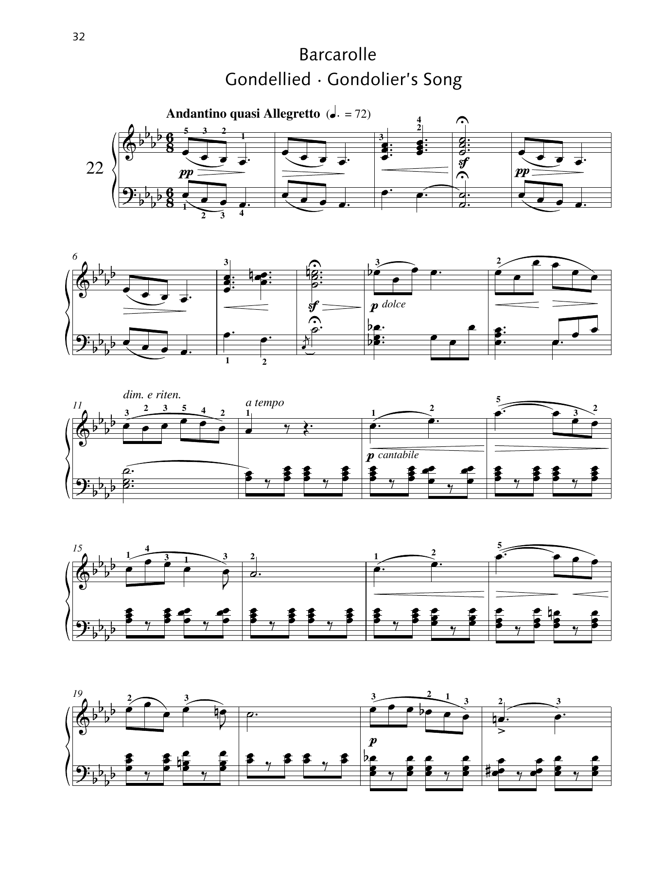 Product gallery: Page 1 of 1 Gondolier's Song, Friedrich Burgmuller