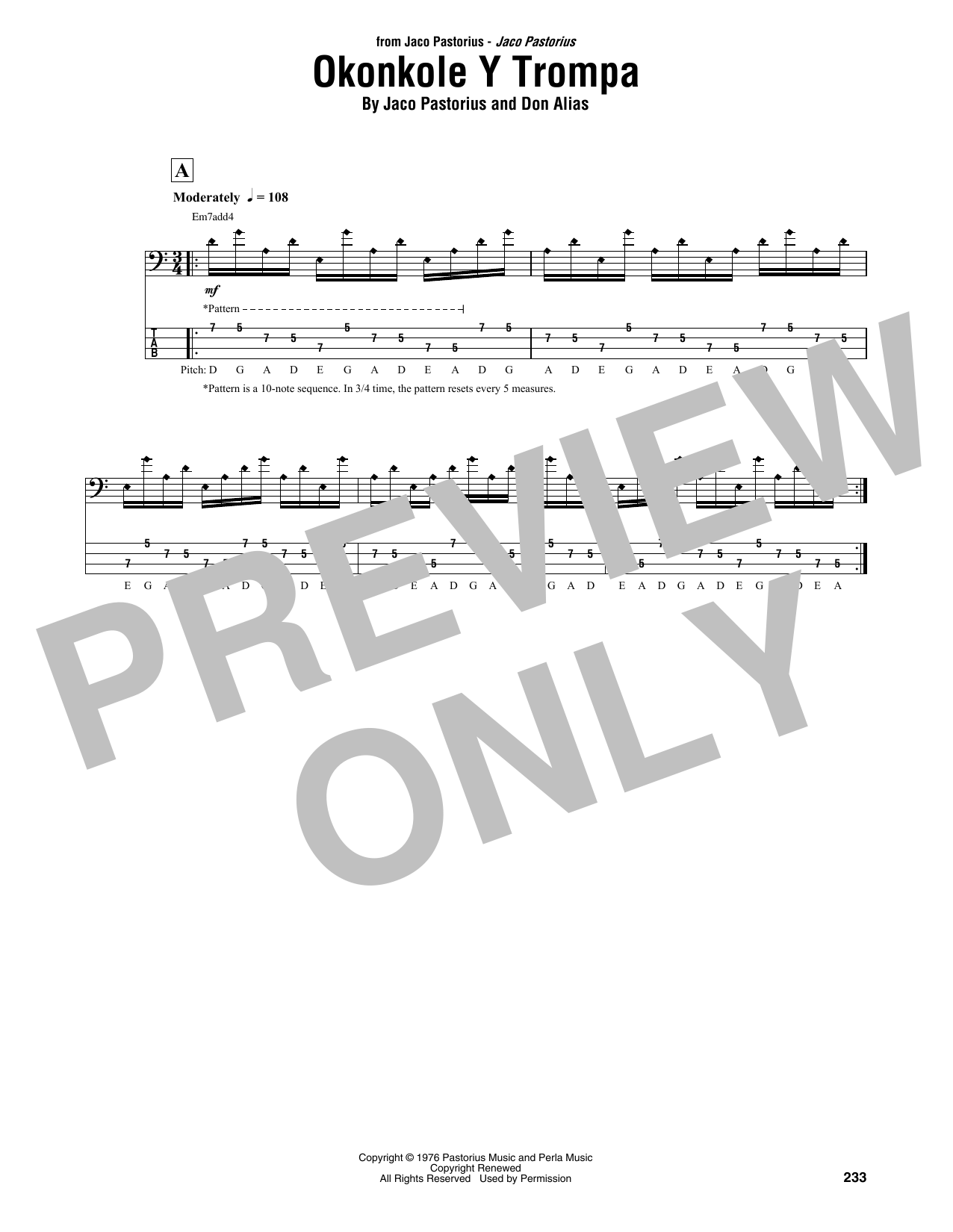 Produktgalerie: Seite 1 von 1 Okonkole Y Trompa, Jaco Pastorius, E-Bass