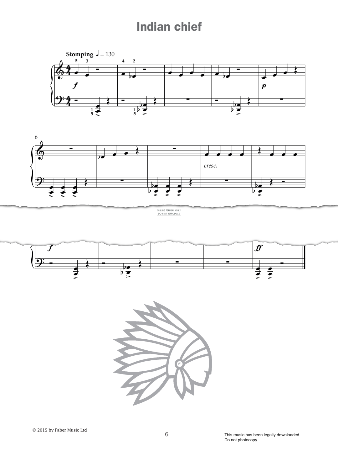 Produktgalerie: Seite 1 von 1 Indian Chief (from 'Improve Your Sight-Reading! A Piece a Week Piano Grade 2'), Paul Harris, Klavier
