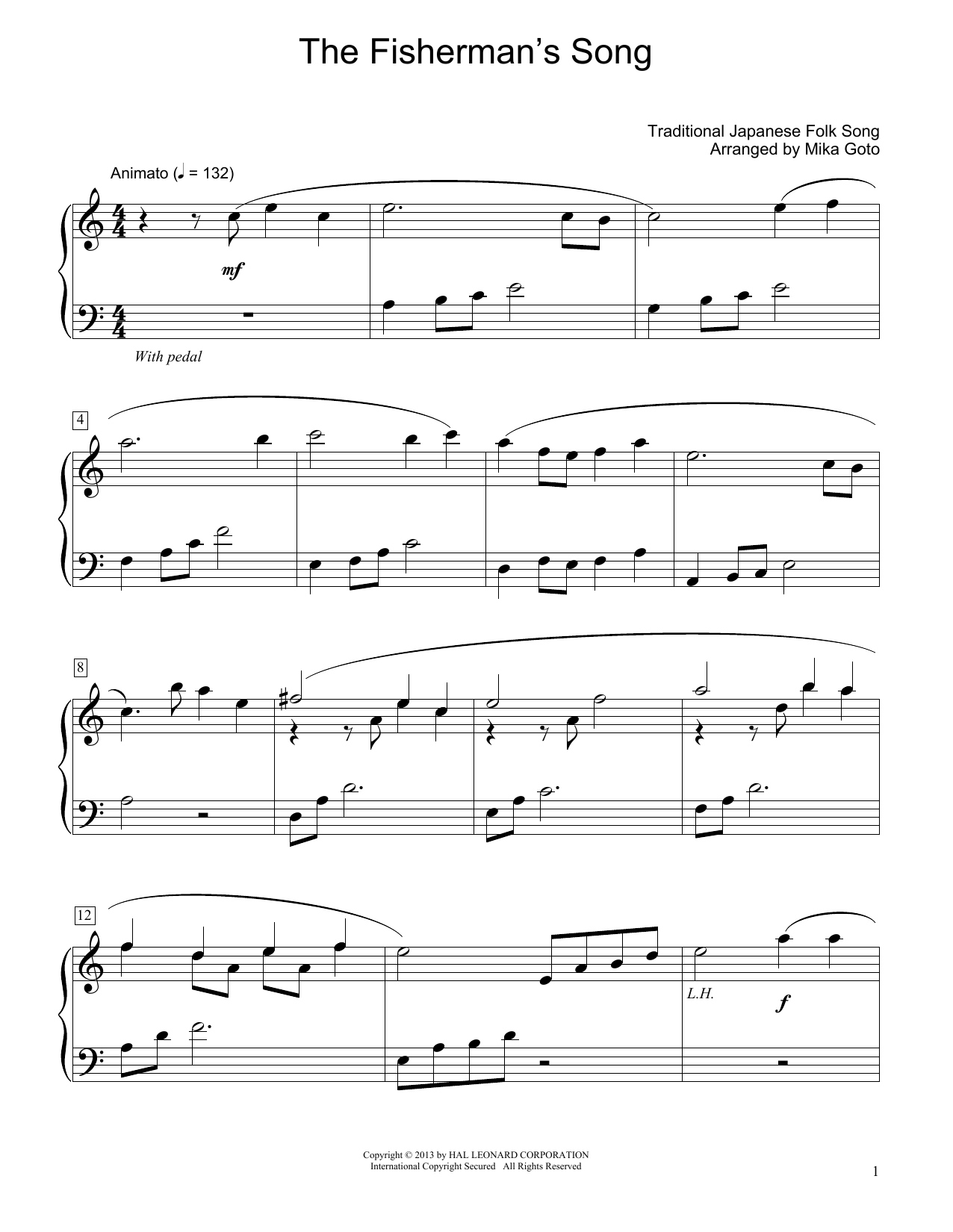 Product picture to: The Fisherman's Song (arr. Mika Goto)