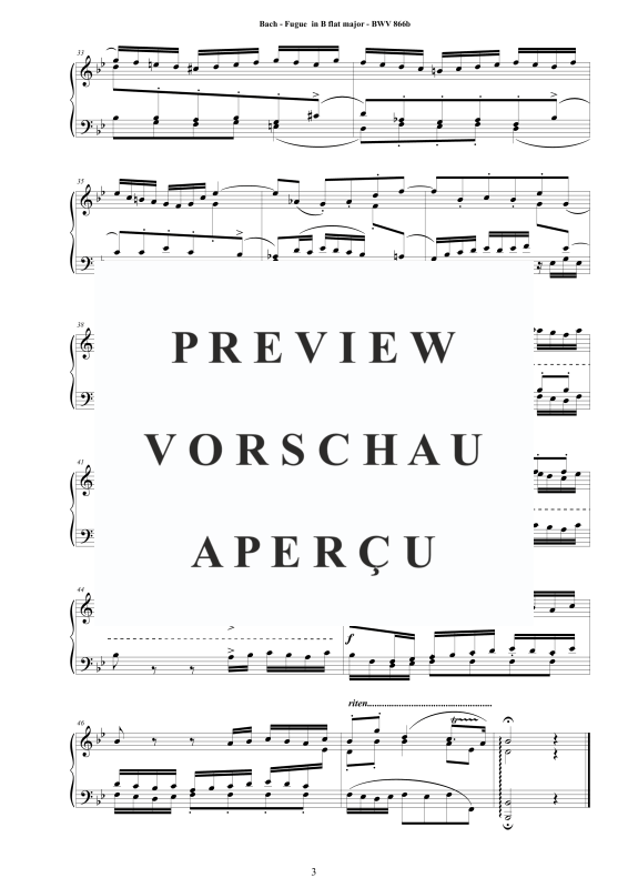 Produktgalerie: Seite 4 von 4 Fuge in B-Dur BWV 866b, , Klavier Solo