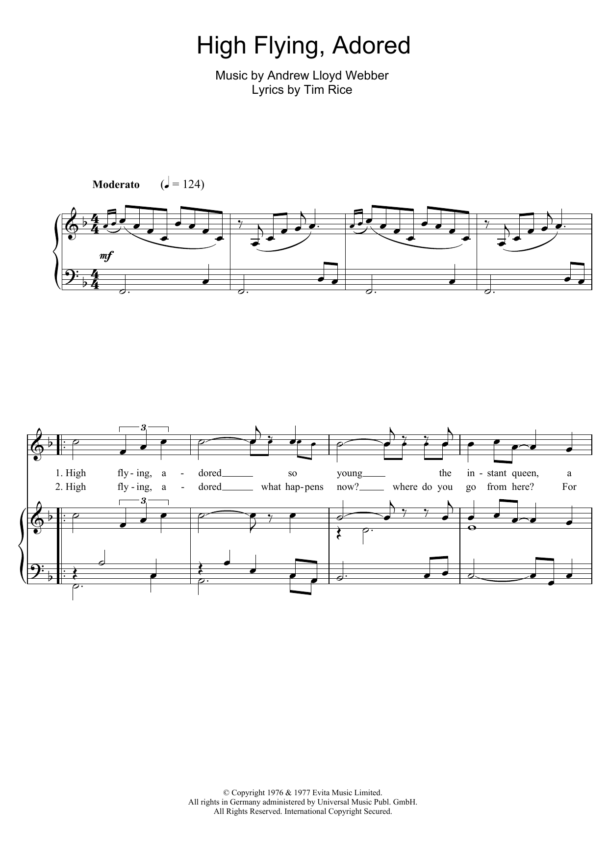 Produktbild zu: High Flying, Adored (from Evita)