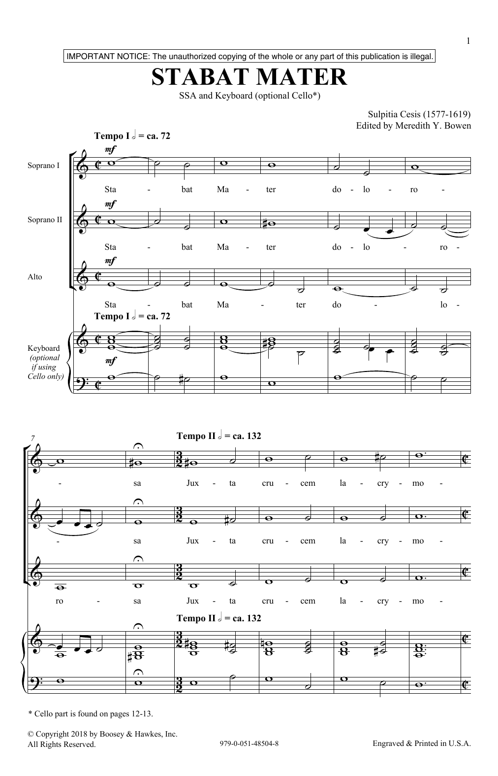 Produktgalerie: Seite 1 von 1 Stabat Mater, Meredith Bowen, Chor