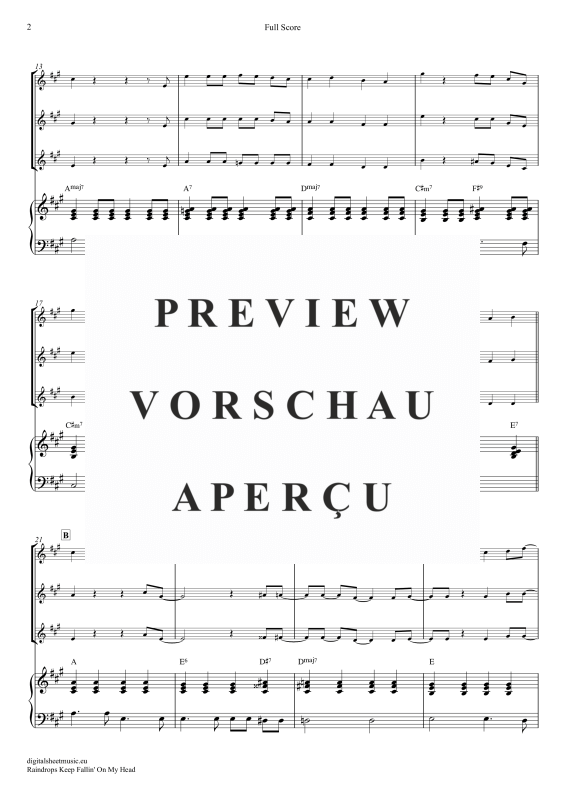 gallery: Raindrops Keep Falling On My Head, Thomas, B. J., (Violinen Trio + Klavier)