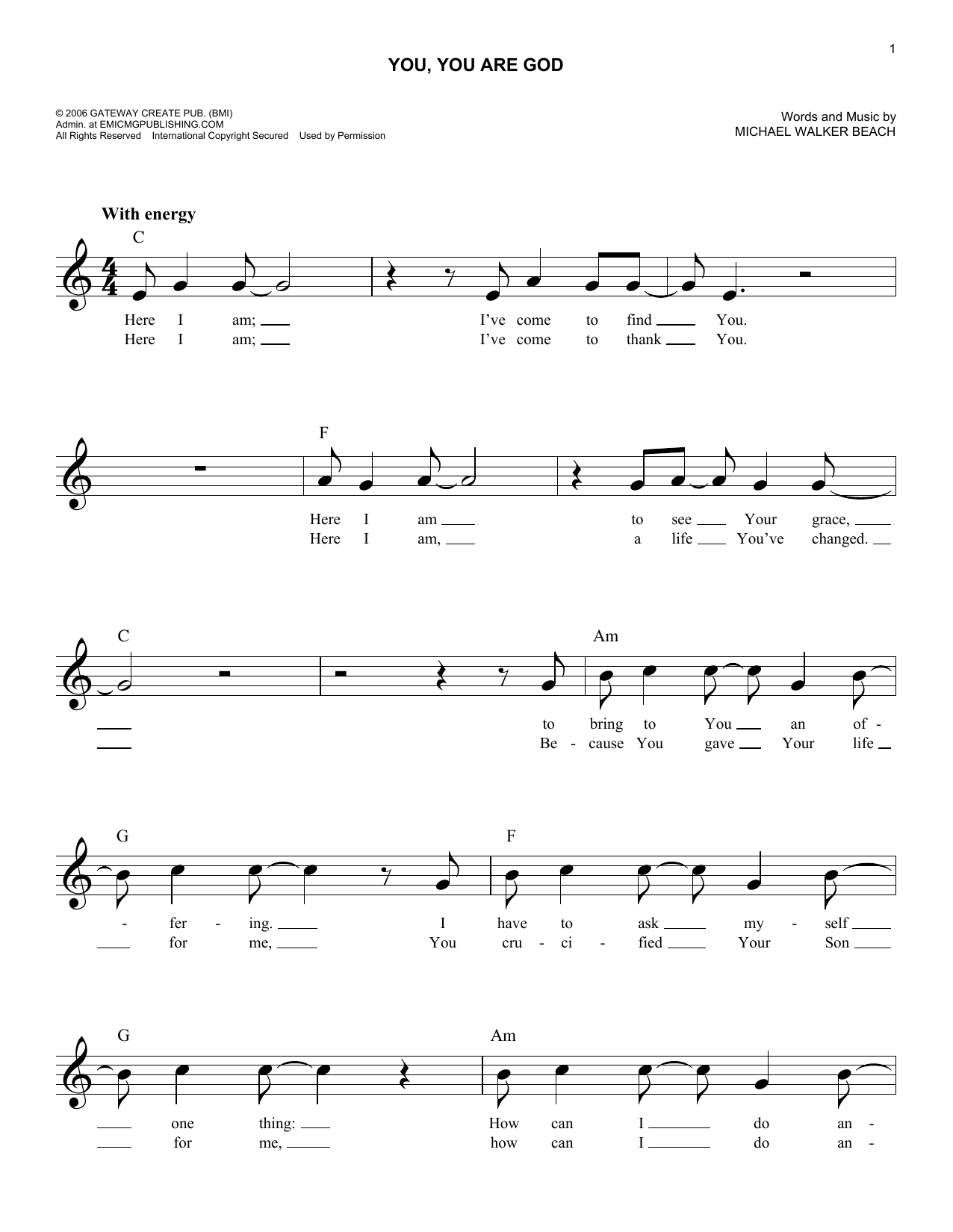 Produktbild zu: You, You Are God
