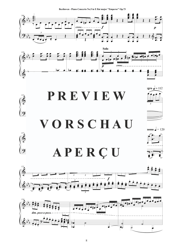 Produktgalerie: Seite 9 von 11 Piano Concerto No.5 in E flat major ´Emperor´ Op.73 - Piano Version, , Klavier Solo