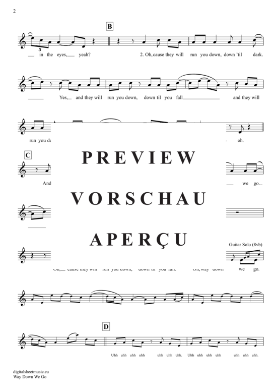 Produktgalerie: Seite 3 von 4 Way Down We Go , Kaleo, (Oboe)