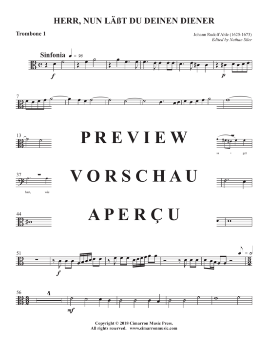 Product gallery: Page 8 of 19 Herr, nun lässt Du Deinen Diener , , (ensemble for bass, 4x trombone + BC)