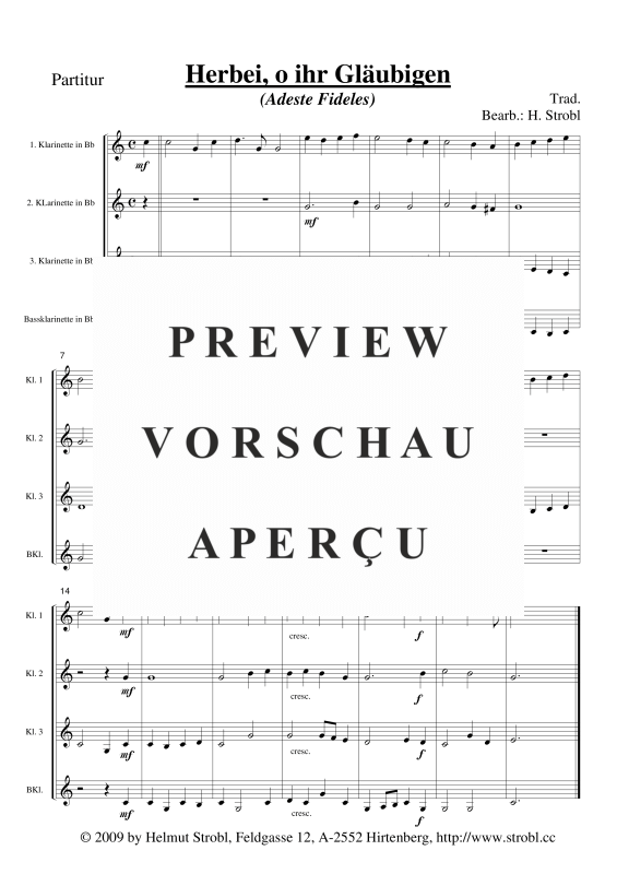 gallery: Adeste Fideles, , Klarinettenquartett