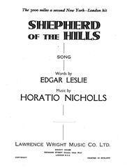 cover: Shepherd Of The Hills, Horatio Nicholls