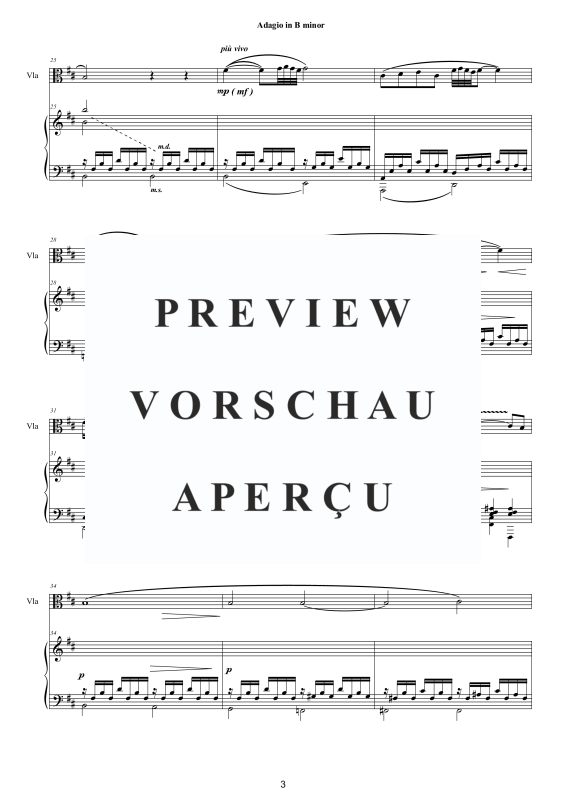 Produktgalerie: Seite 5 von 10 Adagio in H-Moll, , Viola und Klavier