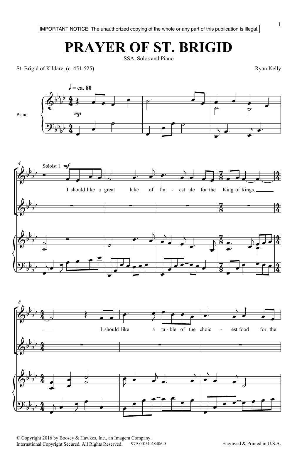 Produktgalerie: Seite 1 von 1 Prayer Of St. Brigid, Ryan Kelly, Chor