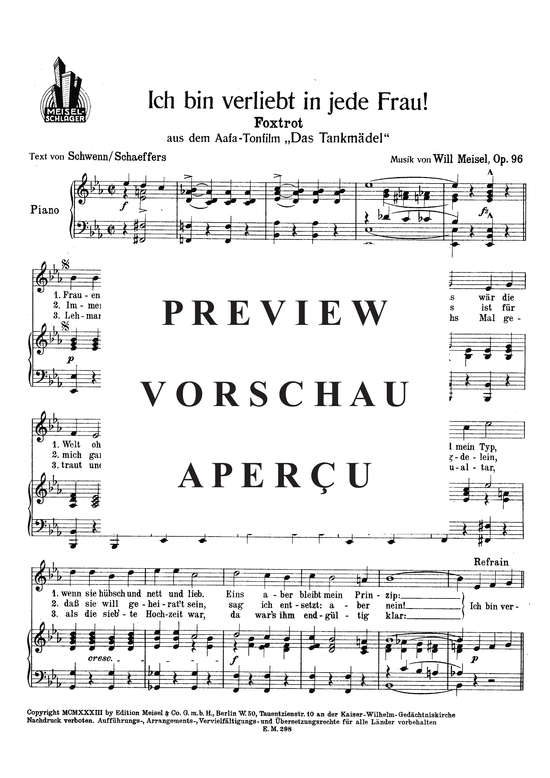 Produktgalerie: Seite 3 von 3 Ich bin verliebt in jede Frau, , Klavier und Gesang