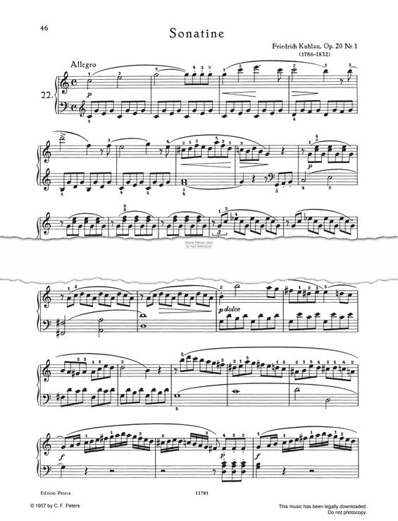 Produktgalerie: Seite 1 von 1 Sonatina C-major, Friedrich Kuhlau, Klavier
