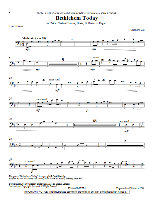 Produktbild zu: Bethlehem Today - Trombone