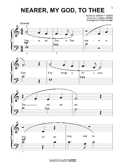 Produktgalerie: Seite 1 von 1 Nearer, My God, To Thee (arr. Phillip Keveren), Lowell Mason, Klavier