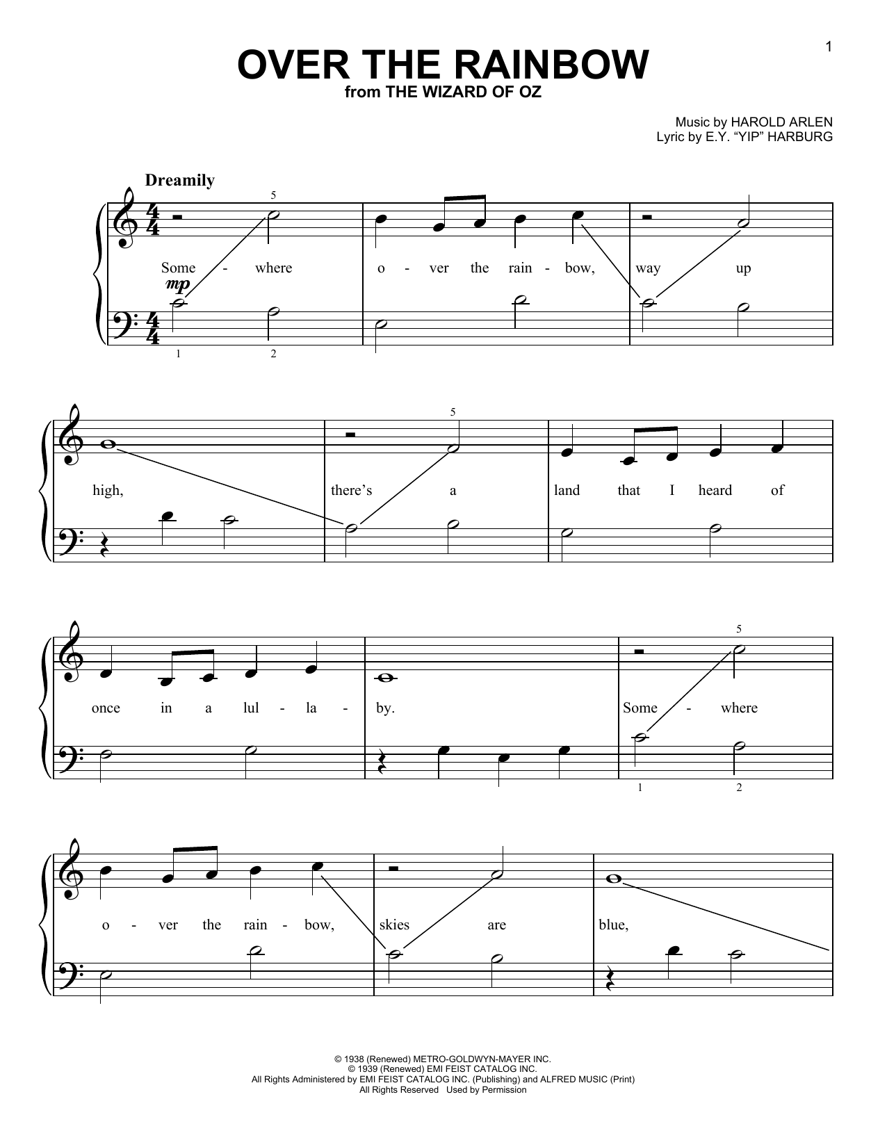 Produktgalerie: Seite 1 von 1 Over The Rainbow, E.Y. "Yip" Harburg, Klavier