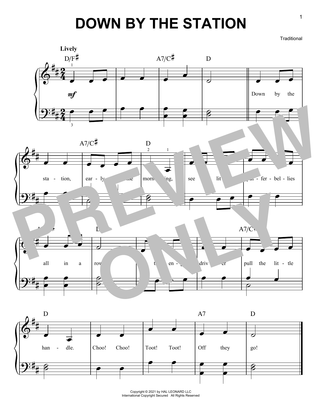 Produktgalerie: Seite 1 von 1 Down By The Station, Traditional, Klavier