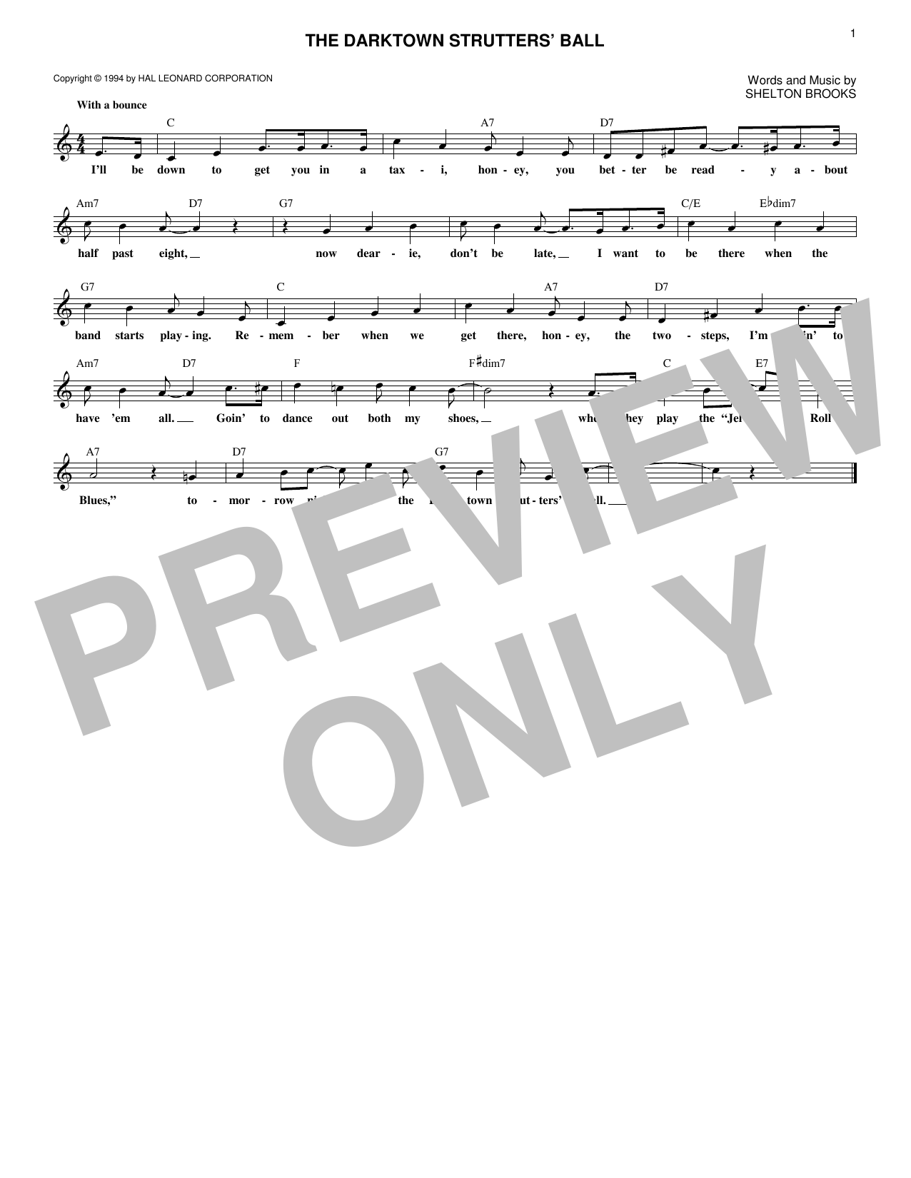 Product gallery: Page 1 of 1 The Darktown Strutters' Ball, Shelton Brooks